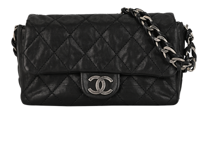 Chain Flap, &pound;1,500, Handbags, Black, Leather, Front view